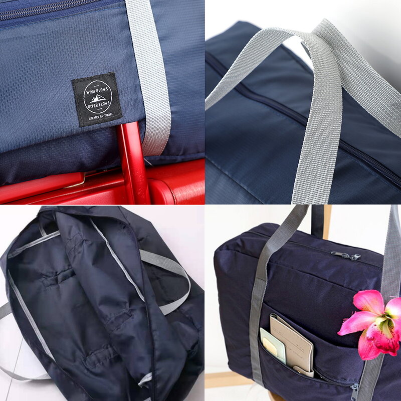 جديد طوي حقائب السفر للجنسين الملابس المنظمون سعة كبيرة حقيبة ظهر قطنية فراشة مطبوعة النساء حقائب الرجال حقيبة السفر