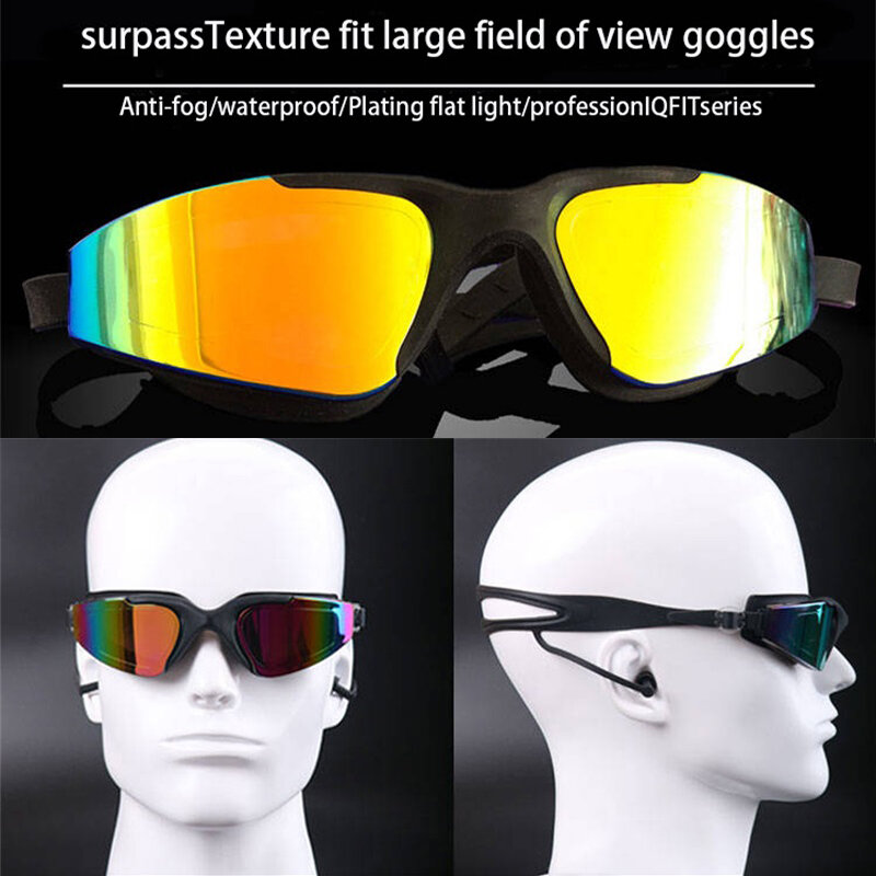 سيليكون المهنية نظارات الوقاية للسباحة مكافحة الضباب UV متعدد الألوان نظارات سباحة مع سدادة الأذن مشبك الأنف النساء المياه نظارات رياضية