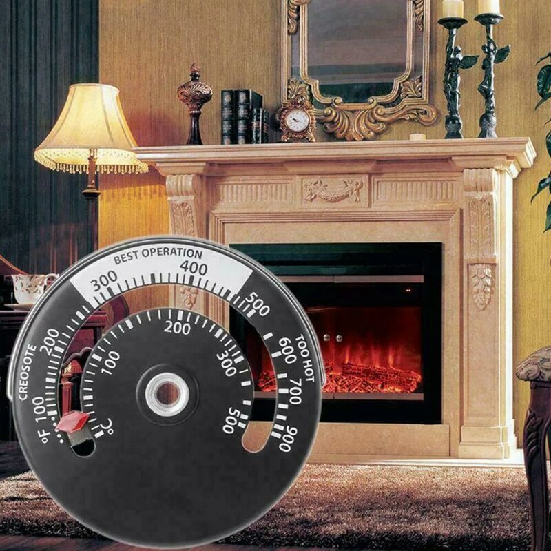 مقياس حرارة للموقد من سبائك الألومنيوم ، مقياس مغناطيسي للموقد ، موقد الخشب ، أنبوب تسخين سجل المداخن ، جزء المدفأة المنزلية
