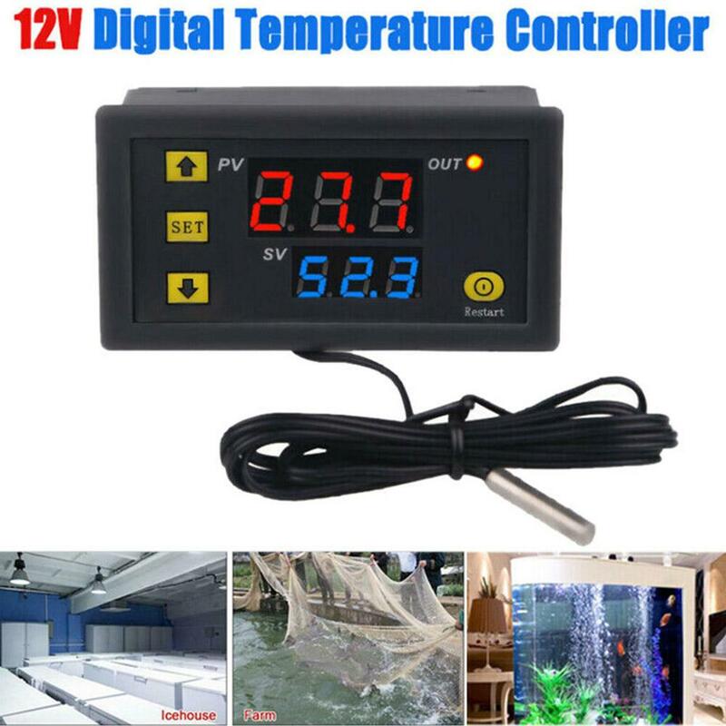 جهاز تحكم رقمي في درجة الحرارة مع شاشة ليد ، منظم ترموستات ، أداة تحكم في الحرارة والتبريد ، W3230 ، 12 فولت ، 24 فولت ، تيار متردد