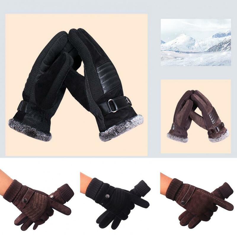 قفازات التزلج 1 زوج مفيدة سميكة مريحة الذكور في الهواء الطلق الرياضة قفازات دافئة ملابس الشتاء