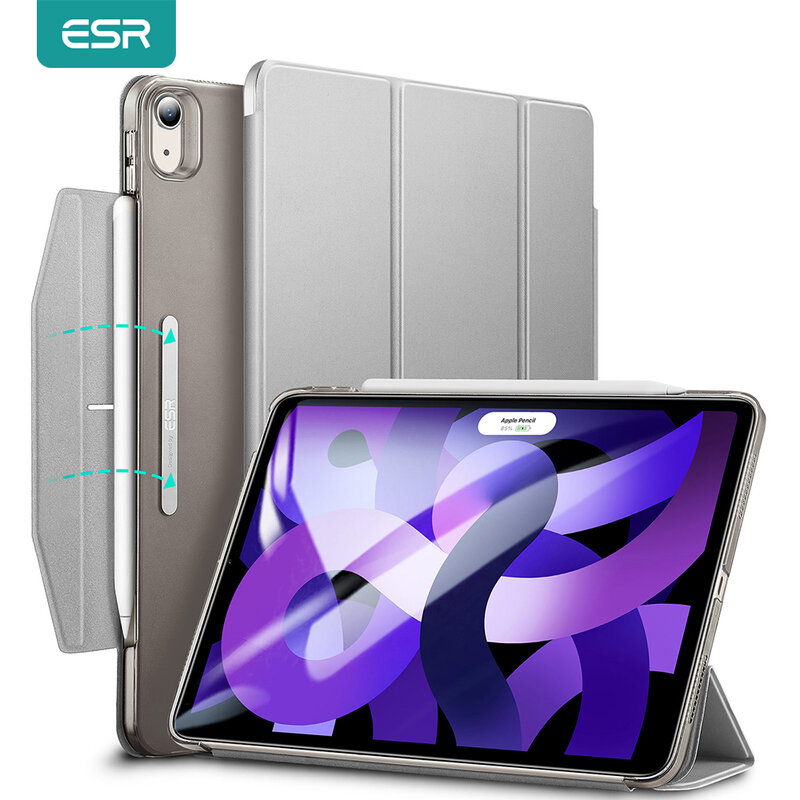 ESR-حافظة ذكية ثلاثية الطي مع النوم والاستيقاظ التلقائي ، جهاز iPad Air 5 2022 ، Air 4 2020 ، Mini 6 ، جهاز iPad Pro 11 12.9 2021 2022
