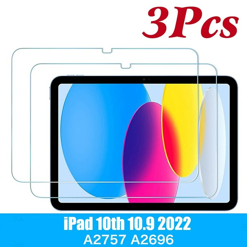 زجاج مقسى لجهاز iPad 10 الجديد لعام 2022 الجيل 10th A2757 A2777 غطاء حماية شاشة لوحي لجهاز Apple iPad شاشة 10.9 بوصة 2022