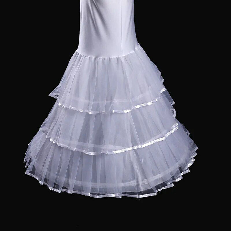 فستان الزفاف الرسمي ثوب نسائي فستان الزفاف فستان كامل الملحقات مرونة الخصر ضيق كرينولين ضئيلة ذيل السمكة pettiدرجات