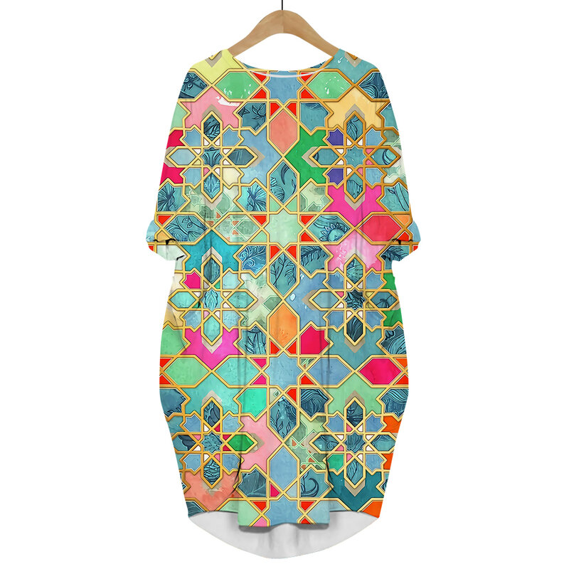 فستان نسائي أنيق من CLOOCL تنورات نسائية بأكمام طويلة مطبوعة ثلاثية الأبعاد بمشابك متناثرة ملابس نسائية للجيب