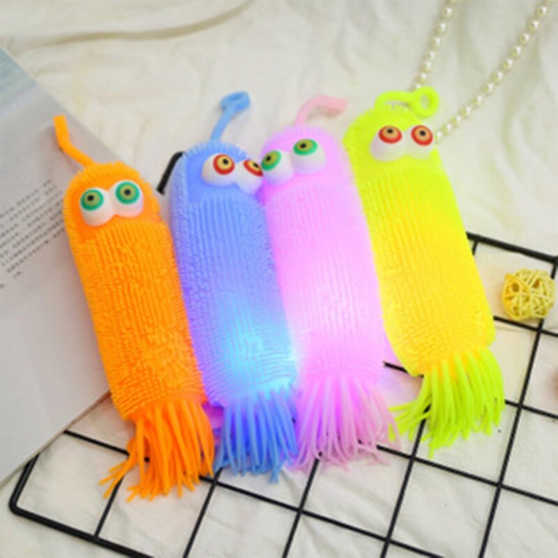 77HD Shining Toy Squeeze Toy كبيرة من أجل Caterpillar Fluorescente Animal Stress Relief