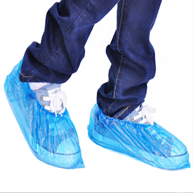 100 قطعة أغطية الحذاء-واقي أحذية بلاستيك صحي يمكن التخلص منه للمنزل ، البناء ، مكان العمل ، حماية أرضية السجاد الداخلي