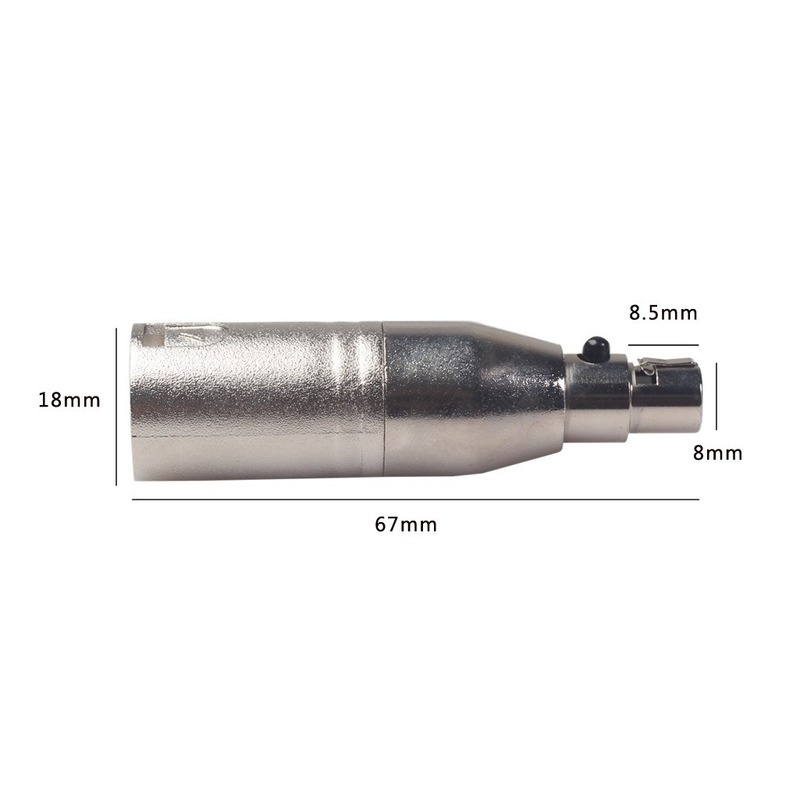 MINI XLR 3-Pin أنثى إلى XLR 3-Pin ذكر محول قابس SA518 67x18x8mm