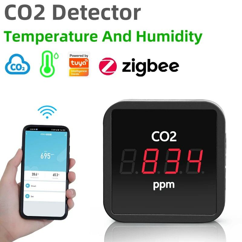 تويا زيجبي مراقبة درجة الحرارة الرطوبة ندير ثاني أكسيد الكربون الكاشف الدفيئة CO2 الاستشعار مع التطبيق الحياة الذكية
