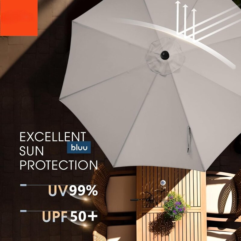 مظلة شمس من الألومنيوم ، قماش أكريليك لا يتلاشى لمدة 5 سنوات ، غطاء علوي ، مظلات فناء بيج ، سوق