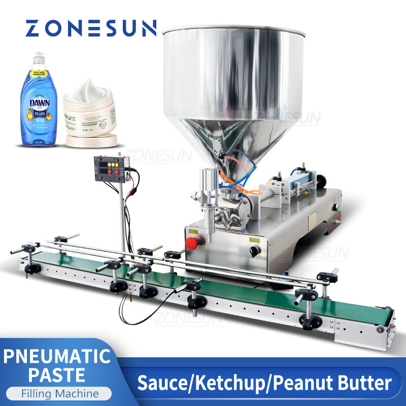 ZONESUN ZS-GTPC1 الهوائية معجون العسل ملء آلة زجاجة حشو صلصة المربى الفلفل الحار الغذاء والمشروبات آلات التعبئة والتغليف