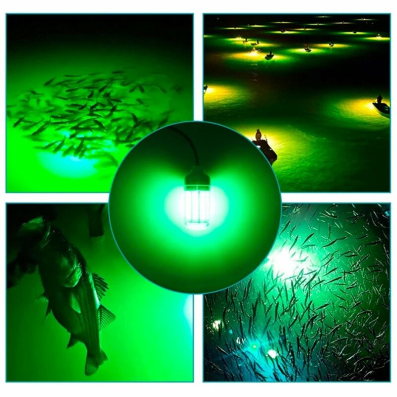 مقاوم للماء LED ضوء الصيد ، مصباح الأسماك ، إغراء الصيد الطوافة ، الضوء الأخضر ، في الهواء الطلق ، 12 فولت الجهد