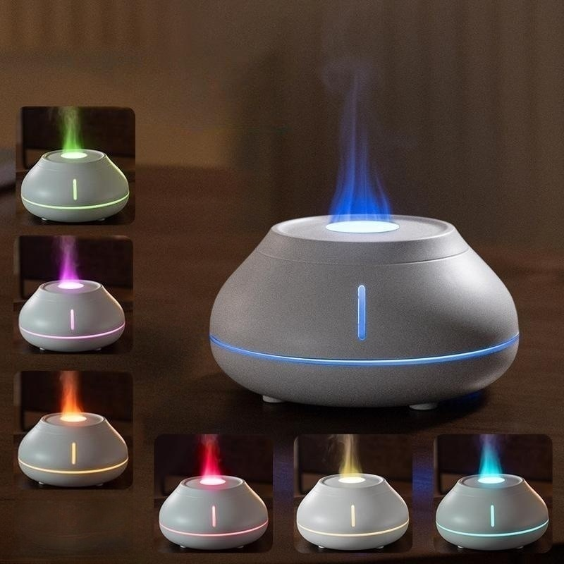 USB لهب الروائح الناشر الضروري النفط مع 7 ألوان ضوء بالموجات فوق الصوتية الهواء المرطب صانع الضباب البارد رائحة المرطب