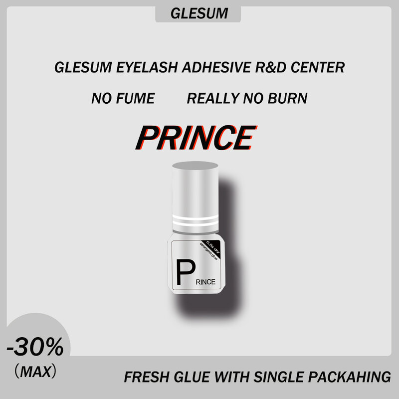 Glesum التكنولوجيا الجديدة أقوى وطويلة الاحتفاظ الوقت 0.5s-1s سريع الجافة الأمير رمش تمديد الغراء صالون جلدة لاصقة