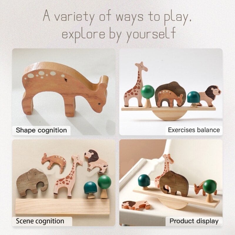 لعبة تراص الحيوانات، مجموعة بناء التوازن، لعبة تعليمية لمرحلة ما قبل المدرسة، هدية للأطفال الصغار
