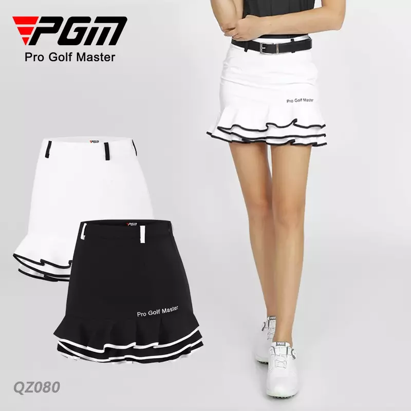 PGM-تنورة قصيرة للجولف قابلة للتنفس للنساء ، سريعة الجفاف ، ذيل السمكة ، مطرزة ، أسود ، أبيض ، بنات ، موضة للسيدات ، 4 مواسم ، XS-XL
