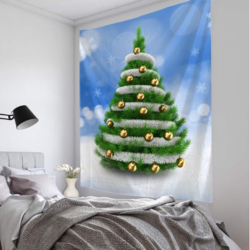 شجرة عيد الميلاد ديكور المنزل نسيج الثلج الجدار الشنق سانتا السنة الجديدة هدية الأيائل خلفية القماش ديكور جدار الغرف
