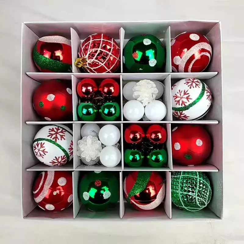 كرات شجرة عيد الميلاد متعددة الألوان ، زخارف الكرة الكبيرة ، مجموعة الحلي لحزب المنزل ، 6 سنتيمتر ، 3 سنتيمتر ، 42 قطعة