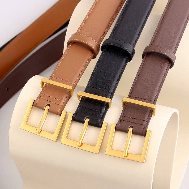 حزام من جلد البقر الأصلي ، حزام عصري للسيدات ، جودة عالية ، مئات مع أحزمة جينز ، حس متقدم ،