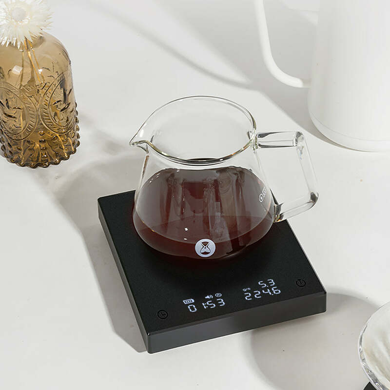 TIMEMORE black mirror basic 2.0  coffee scale مقياس رقمي رقمي لمعدل تدفق 2 مقياس مرآة سوداء من الوقت ، مقياس إسبريسو ، مقياس مطبخ رقمي محسن + مقياس أساسي