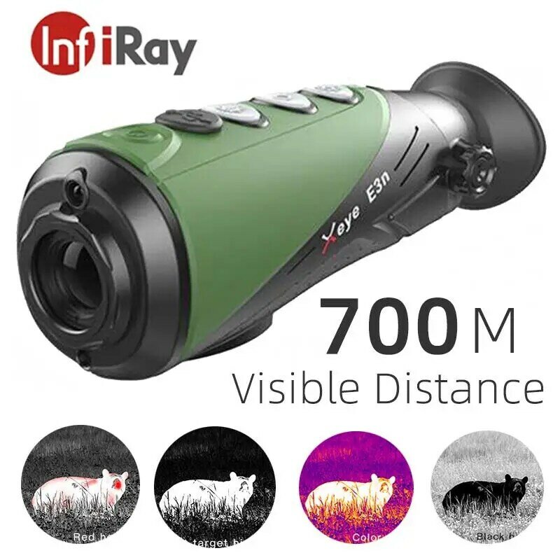 جهاز تصوير حراري للرؤية الليلية InfiRay E3N بدقة 384*288 بيكسل عالي الدقة وواي فاي للصيد في الهواء الطلق بالأشعة تحت الحمراء كاميرا حرارية أحادية العين مع رؤية تلسكوبية
