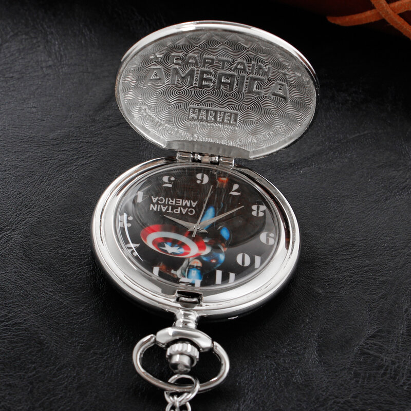 الفضة شعبية الكابتن درع ساعة الجيب موضة الرجال والنساء قلادة سلسلة خمر فوب Steampunk قلادة Cf1032