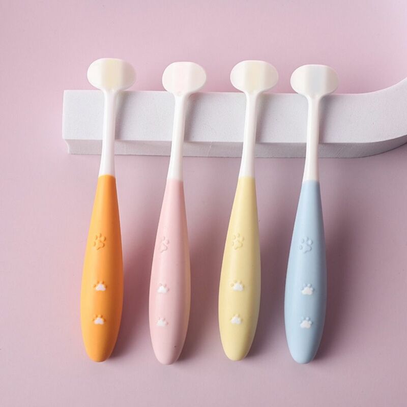 شعيرات ناعمة فرشاة أسنان ثلاثية الجوانب للأطفال ، تنظيف الفم ، فرشاة أسنان متينة ، كرتون