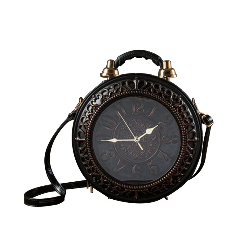 المرأة بولي Leather حقيبة يد جلدية ل الإبداعية ساعة العمل الحقيقي حقيبة جميع مطابقة حقائب كروسبودي Vintage ساعة حقيقية الكتف B