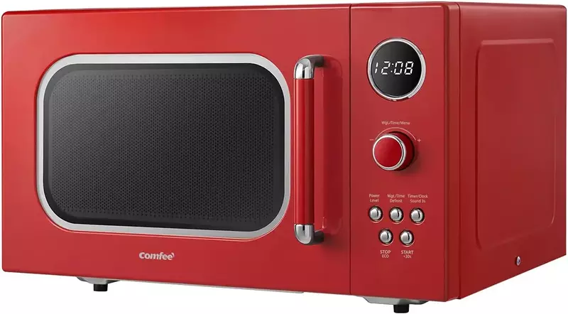 جهاز توقيت الطبخ الأحمر متعدد المراحل للمطبخ ، الميكروويف الرجعية ، سريع ، القرص الدوار ، وظيفة إعادة تعيين ، وظيفة كتم الصوت ، 900 واط