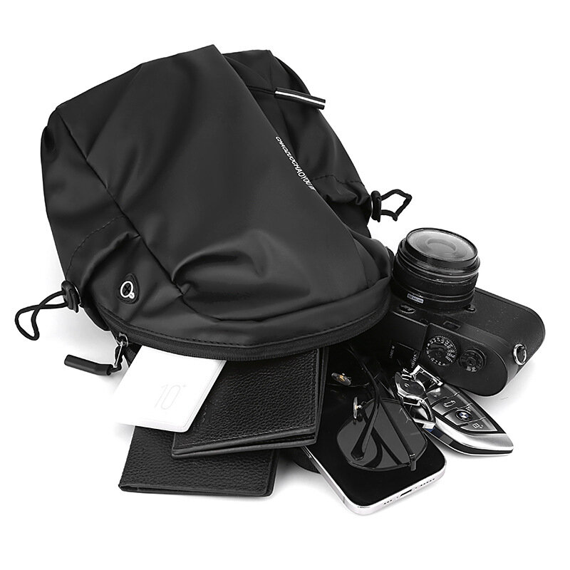 حقيبة كتف جلدية مخصصة للرجال ، حقيبة صدر عصرية ، حقيبة كروس بودي متعددة الاستخدامات ، الرياضة والترفيه ، اتجاه جديد ، عصرية وعصرية