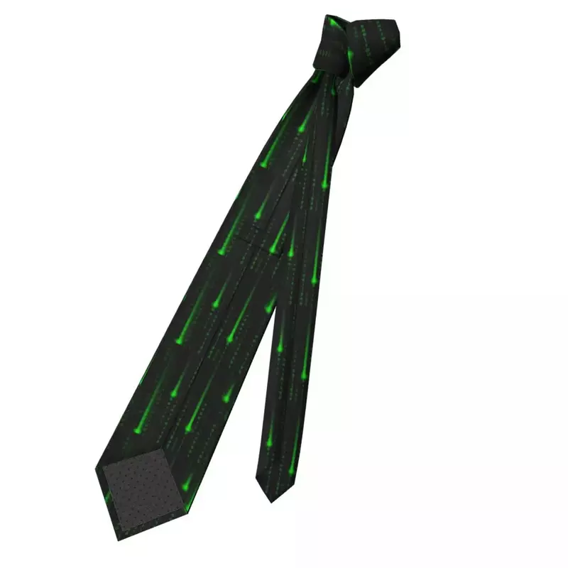 ربطة عنق برمز مصفوفة مخصصة للرجال ، حرير كلاسيكي ، ربطات عنق بنمط رمز البرمجة لحفل الزفاف