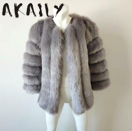 Akaily-معطف طويل من الفراء الصناعي للنساء ، سترة غامض للنساء ، معطف من الجلد السميك ، فرو صناعي دافئ ، شتاء ، موضة جديدة ، 2023
