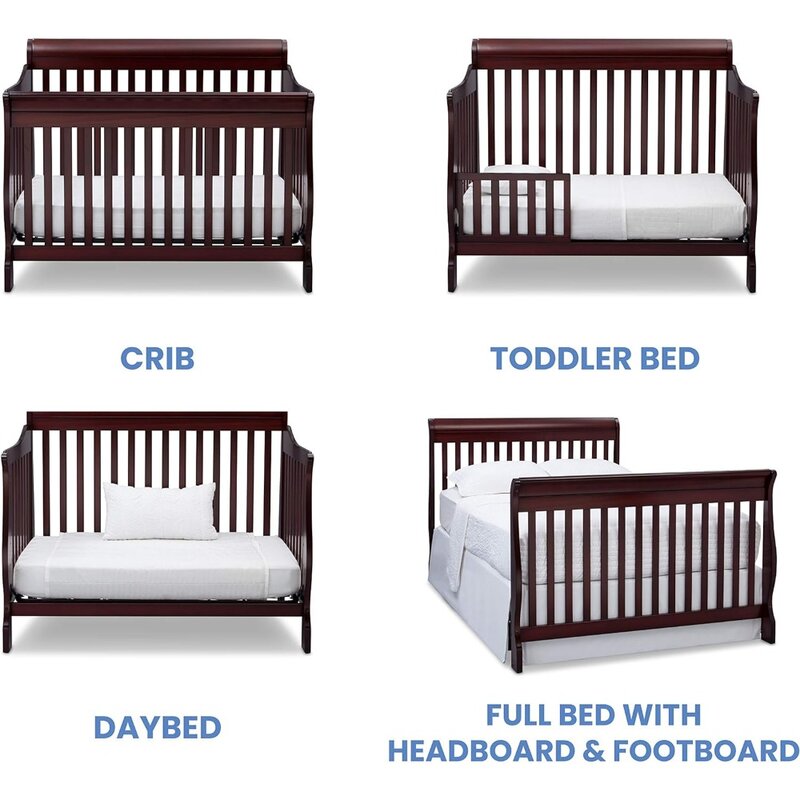 سرير Deli قابل للتحويل للأطفال ، 4 في 1 ، سهل التجميع