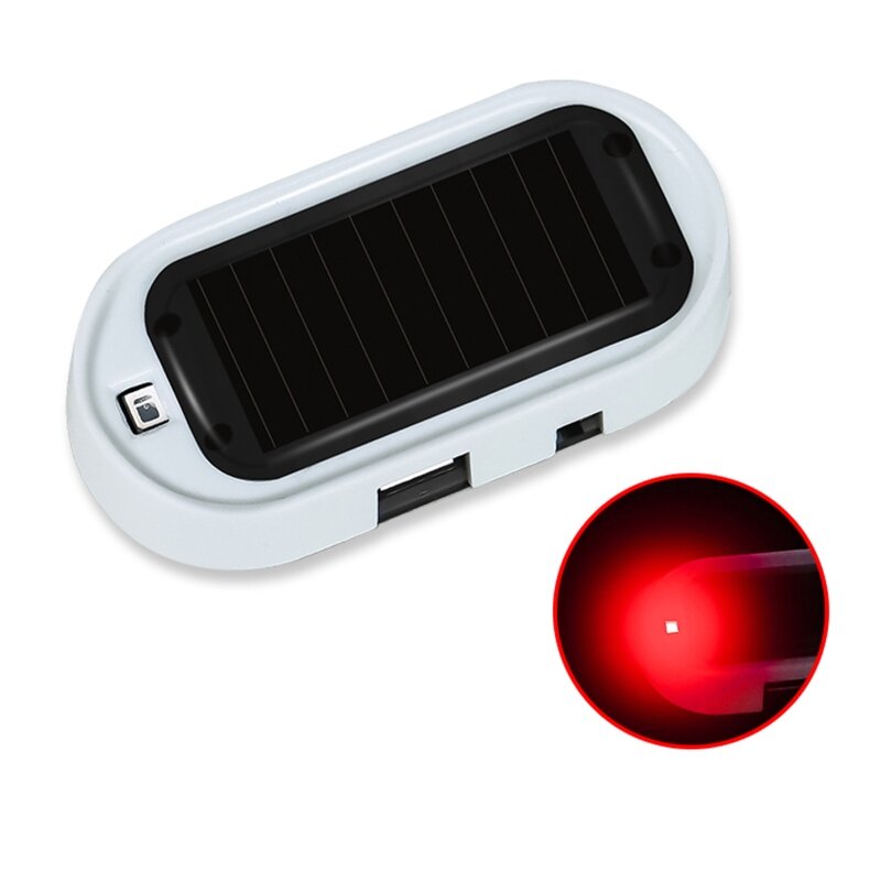 الطاقة الشمسية USB إنذار للسيارة تحذير ضد السرقة LED ضوء فلاش وامض مصباح إشارة دروبشيب
