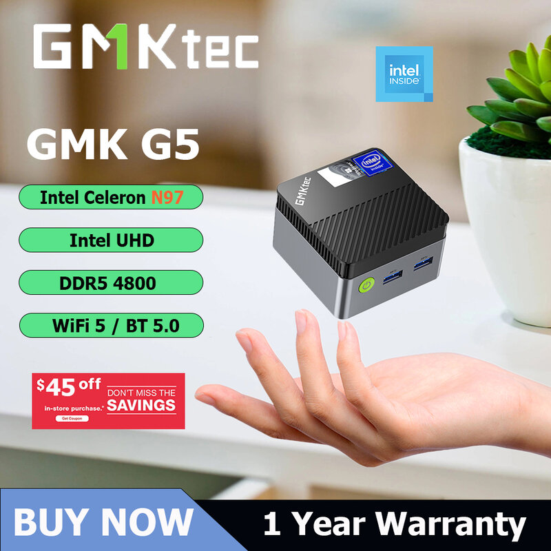 GMKtec-كمبيوتر صغير ويندوز 11 برو سطح المكتب ، G5 ، GMK ، Intel 12th ، N97 ، DDR5 ، 4800MT ، s ، M.2 ، ساتا ، واي فاي ، 5 ، BT5.0 ، كمبيوتر صغير