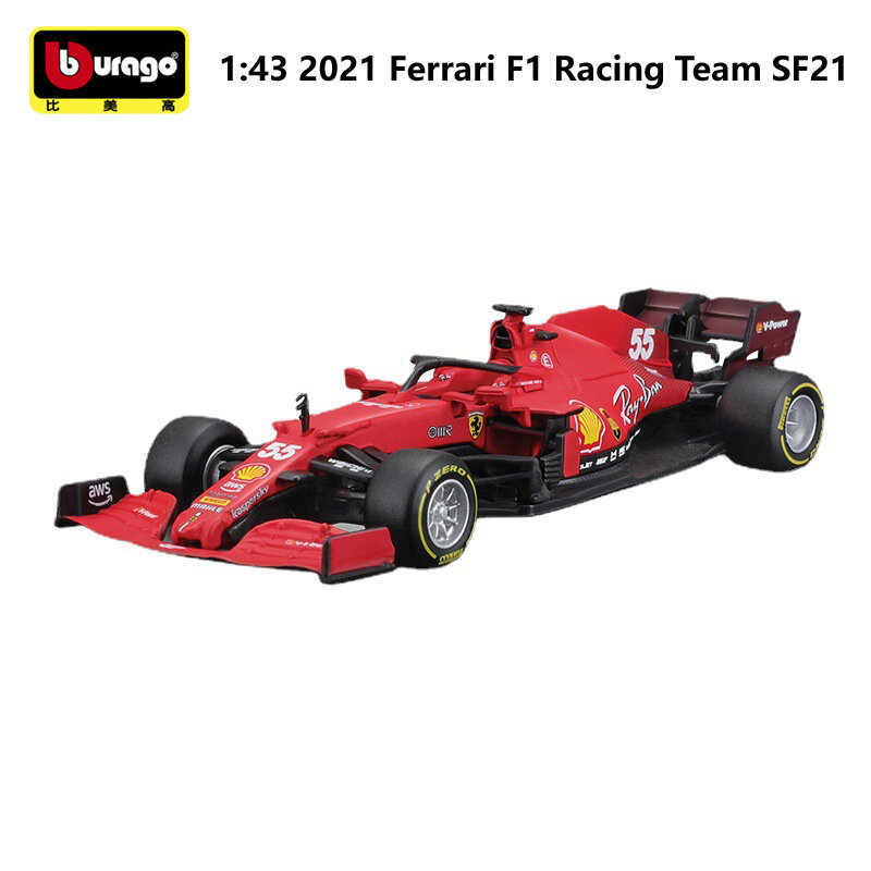 2022 فيراري SF75/SF21 Bburago Diecast 1:43 سيارة معدنية F1 نموذج سيارة فورمولا واحد لعبة سباق السيارات الفورمولا 1 لعبة معدنيّة مجموعة