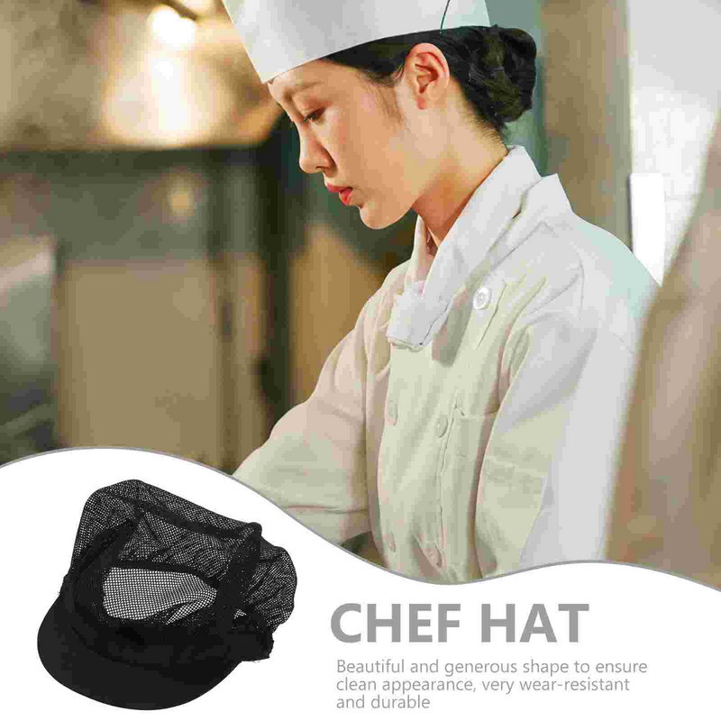 قبعة عمل شبكية مرنة قابلة للتعديل للتنفس ، قبعة طاه ، قبعة صغيرة لأعمال المطبخ