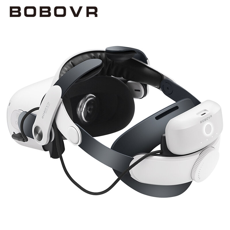 BOBOVR-M2 برو بطارية حزام الرأس ، متوافق مع كوة كويست 2 النخبة هالو حزام ، بطارية 5200mAh لملحقات ميتا Quest2 VR