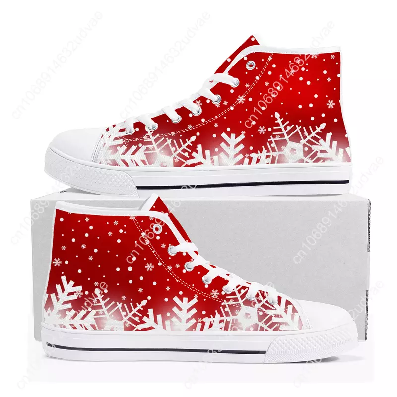 حذاء رياضي قماشي عالي الجودة للرجال والنساء ، عيد ميلاد سعيد ، سانتا كلوز ، رجل الثلج ، حذاء للزوجين ، حذاء رياضي مخصص ، مراهقة ، جودة عالية