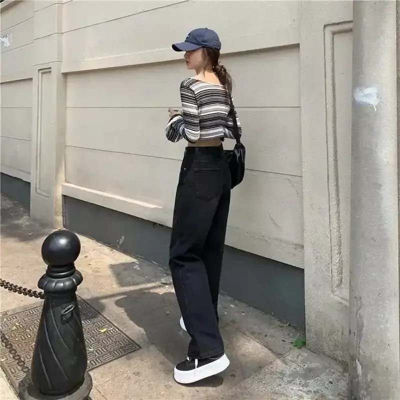 المرأة واسعة الساق الهيب هوب التطهير خمر الصيف شارع العليا الجينز ثقوب الأسود شيك المتضخم S-5XL حجم كبير Harajuku سراويل تقليدية