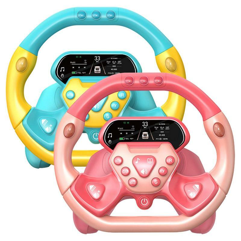 لعبة عجلة القيادة الكهربائية للأطفال ، لعبة قيادة السيارة متعددة الوظائف مع الموسيقى والضوء ، ألعاب تعليمية