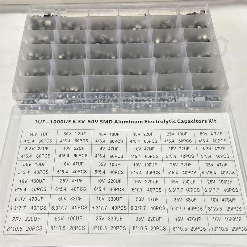 صندوق عينات المكثفات الإلكتروليتية من الألومنيوم ، رقاقة SMD 36 قيمة ، 1 ~ من من من من من من من من من من ، 4V-60V ،
