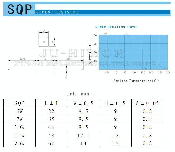 5 قطعة 20 واط 5% SQP الاسمنت المقاوم 0.1 0.22 0.33 0.5 1 1.2 1.8 2 2.2 3 3.3 3.6 4.7 5 8 10 15 20 25 30 100 K R ohms مقاومة الطاقة