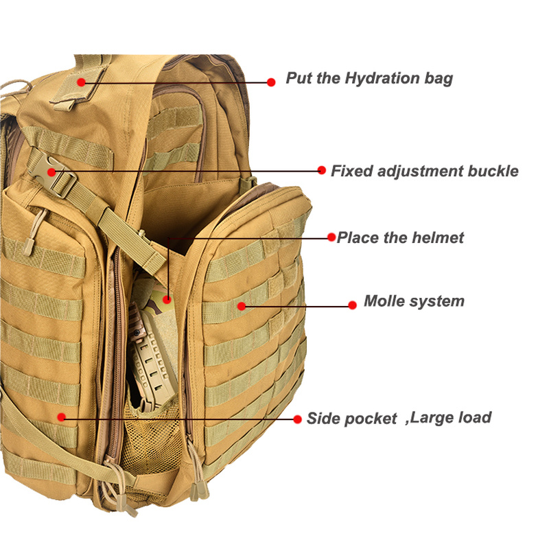 حقيبة ظهر تكتيكية مولي راش 12 24 72 حقيبة رحلات يومية خارجية حقيبة ظهر نايلون حقيبة ظهر عسكرية للصيد في الهواء الطلق