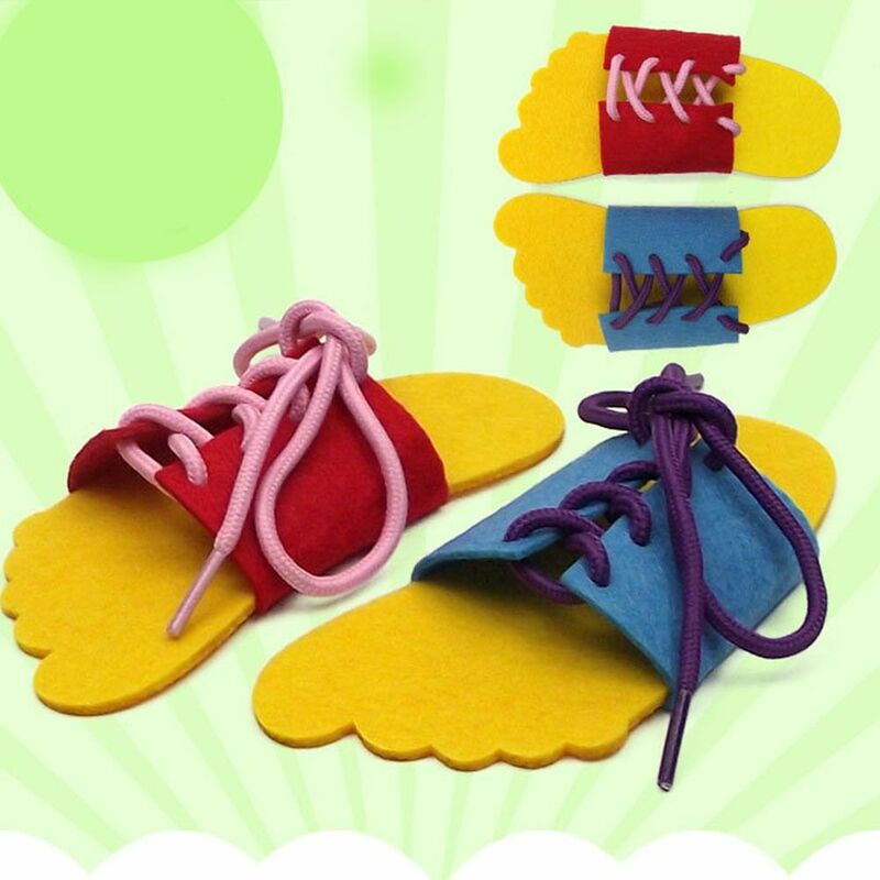 متعدد الألوان تعليم التعادل أربطة الحذاء لعبة ممارسة التدريب العملي على المهارات الأسماك محبوكة جلد أحذية مونتيسوري لعبة تعليمية للأطفال