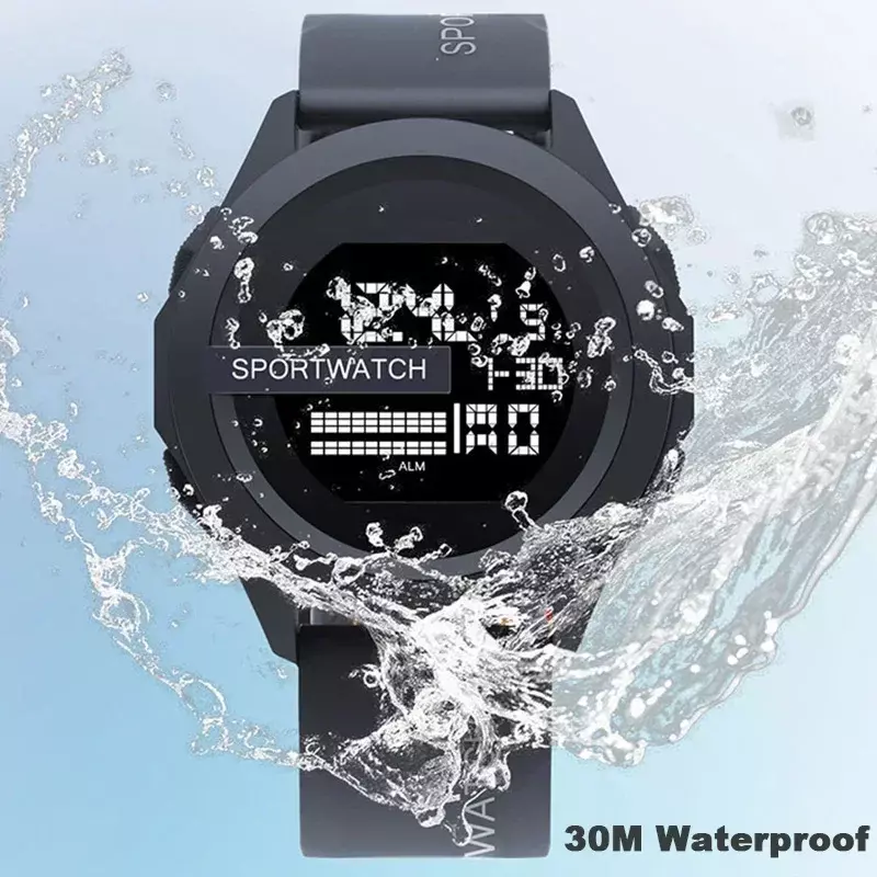 ساعة يد رقمية مضادة للماء للرجال ، ساعة عسكرية ، ساعة إلكترونية ، ساعة توقيت مضيئة ، أسبوع التاريخ ، الرياضة ، جديد