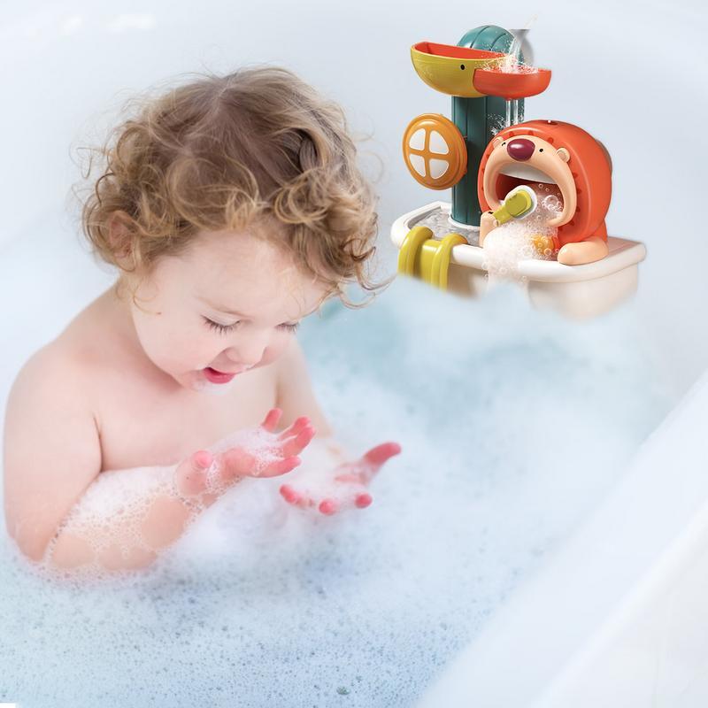 الأسد المائية حمام لعبة لطيف الطفل الحمام لعبة مرحلة ما قبل المدرسة الاطفال الاستحمام لعبة لعبة مع شلال سهلة التركيب 4 شفط الكؤوس