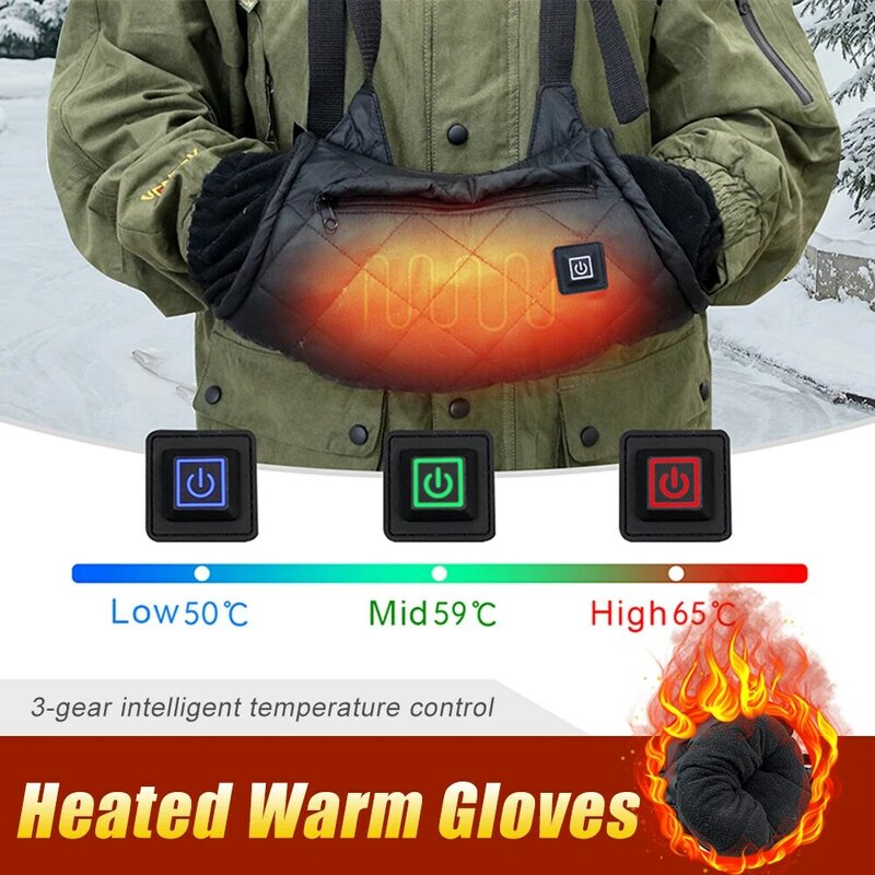 الكهربائية ساخنة الحرارية اليد دفئا ، قفاز التدفئة بسرعة ، حقيبة الخصر ، 3 والعتاد ضبط ، قفازات ذكية في الهواء الطلق ، قفازات الشتاء