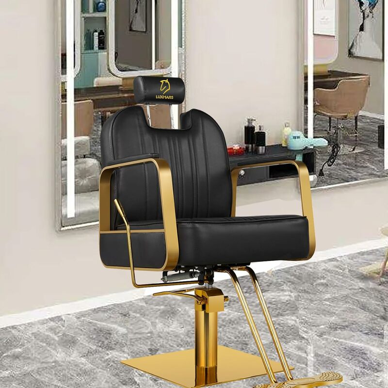 كرسي حلاقة مستلق هيدروليكي ، كراسي صالون حلاقة ، ارتفاع قابل للتعديل ، دوار درجة الشعر ، وشم تشاي