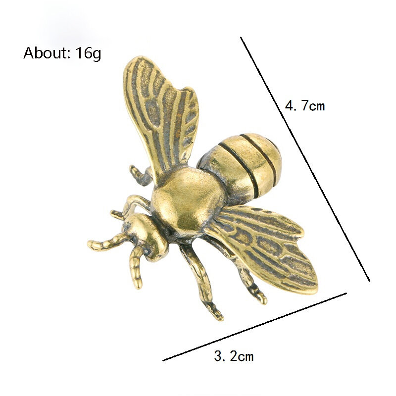 تماثيل حشرات نحل العسل من النحاس الصلب ، حيوان أليف شاي مصغر ، مجموعة حرفية خنفساء مضحكة ، حلي سطح مكتب صغيرة ، ديكورات منزلية